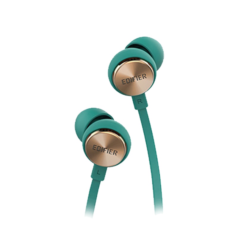 Edifier/漫步者 H293P Plus入耳式手机3.5mm插孔有线耳机音乐面条线耳塞带耳麦绿色