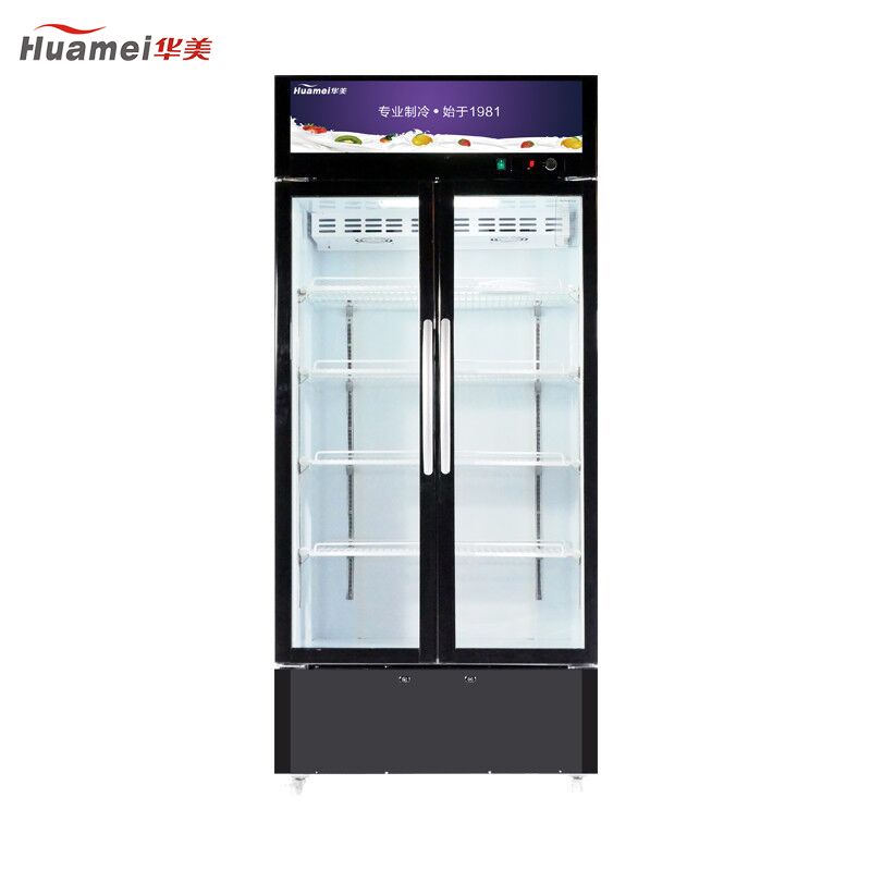 华美(Huamei)LC-630A 630升双门展示柜保鲜冷藏柜铜管 立式商用冰柜单门饮料柜 啤酒冷藏柜冰吧 侧开门