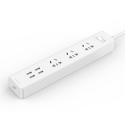 网易严选 网易智造 4USB接口+3孔位 2.4A快充 插座/插线板/插排/排插/接线板/拖线板 儿童保护门 1.5米