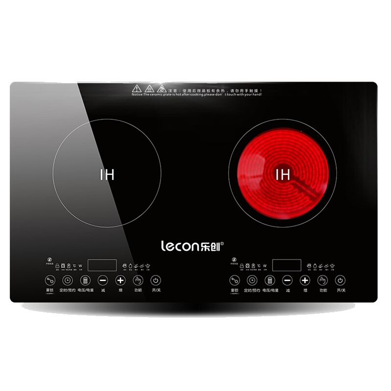 乐创(lecon)LC20E-1 商用双灶双头电磁灶嵌入式电陶炉台式一电一陶