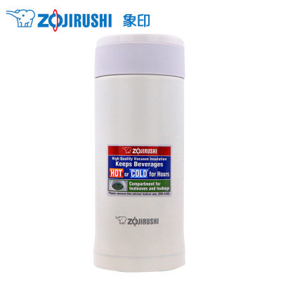 象印SM-AGE35-WA 进口不锈钢双层真空保冷保温杯/保温瓶/情侣水杯子350ml 白色