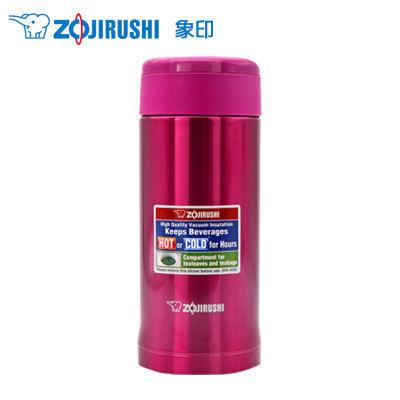 象印SM-AGE35-PC 进口不锈钢双层真空保冷保温杯/保温瓶/情侣水杯子350ml 通透粉色