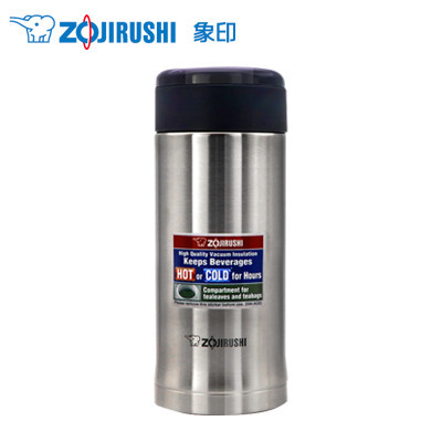 象印SM-AGE35-XA 进口不锈钢双层真空保冷保温杯/保温瓶/情侣水杯子350ml 不锈钢色