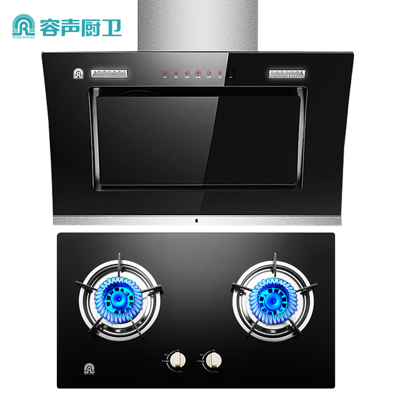 容声RONGSHENG厨电套装触控式抽油烟机CXW-280-RSP758自动洗+ 灶具RQ07B 天然气