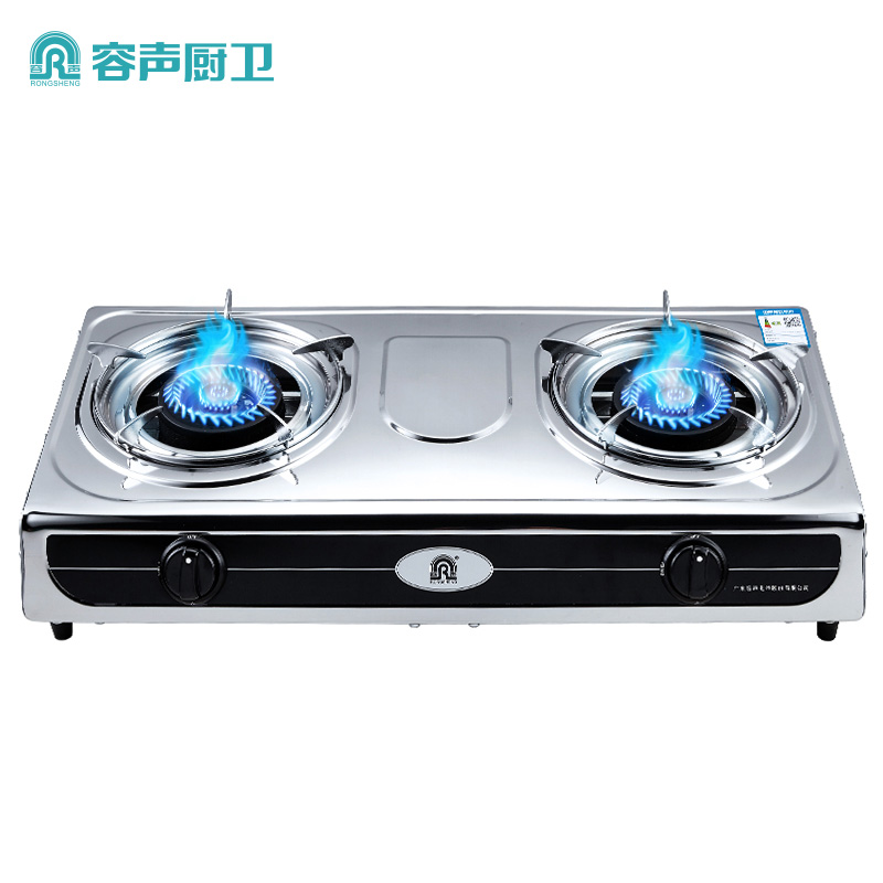 容声Ronshen燃气灶煤气灶台式灶具JZY-QT3-PK02(液化气)4KW火力 不锈钢面板(台灶不包安装)