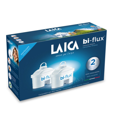 莱卡(LAICA)双导流滤芯bi-flux(F2M)意大利进口家用便携式滤水壶台式净饮机滤芯2枚装通用自来水滤芯