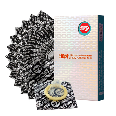 倍力乐(beilile)冰热感型狼牙套10只装超薄款 冰火两重天 浮点螺纹大颗粒情趣套套润滑狼牙情趣型冰火套安全套