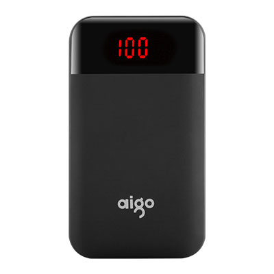 爱国者(aigo)10000毫安时移动电源E10000+充电宝轻薄小巧便携新增苹果接口双输出聚合物锂离子电芯 磨砂黑