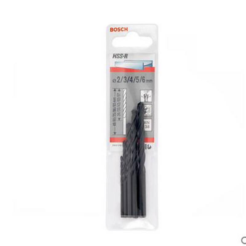 BOSCH HSS-R 高速钢麻花钻头5件套R2/3/4/5/6MM/[1套]