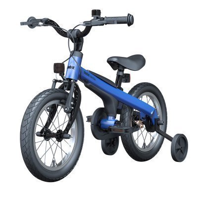 ninebot儿童自行车 14寸儿童单车 男款 纳恩博童车带可拆卸辅助轮 消光蓝