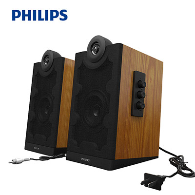 Philips/飞利浦 Hi-Fi多媒体2.0有源蓝牙音箱 台式电脑音响木质音响