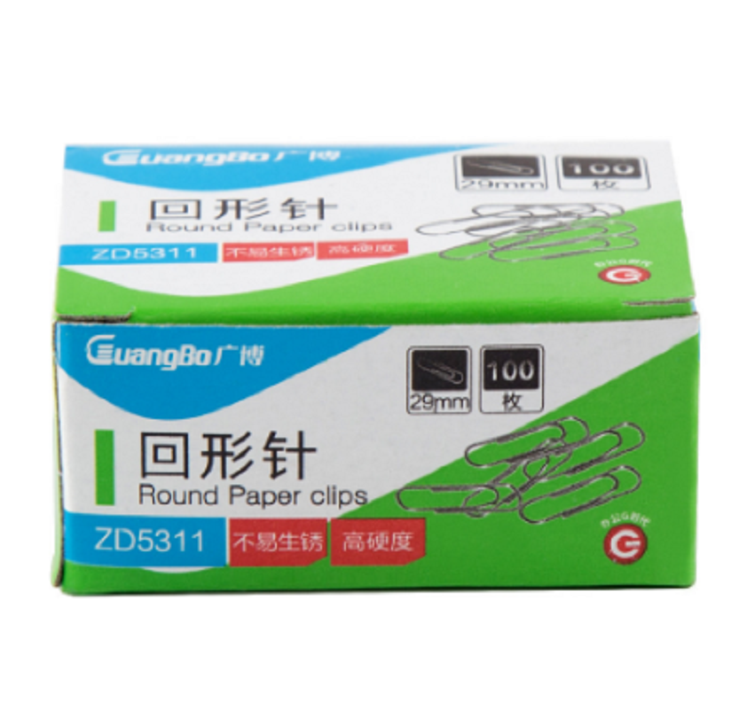 广博(Guangbo) 曲别针 100枚/盒 ZD5311 (包*20盒)