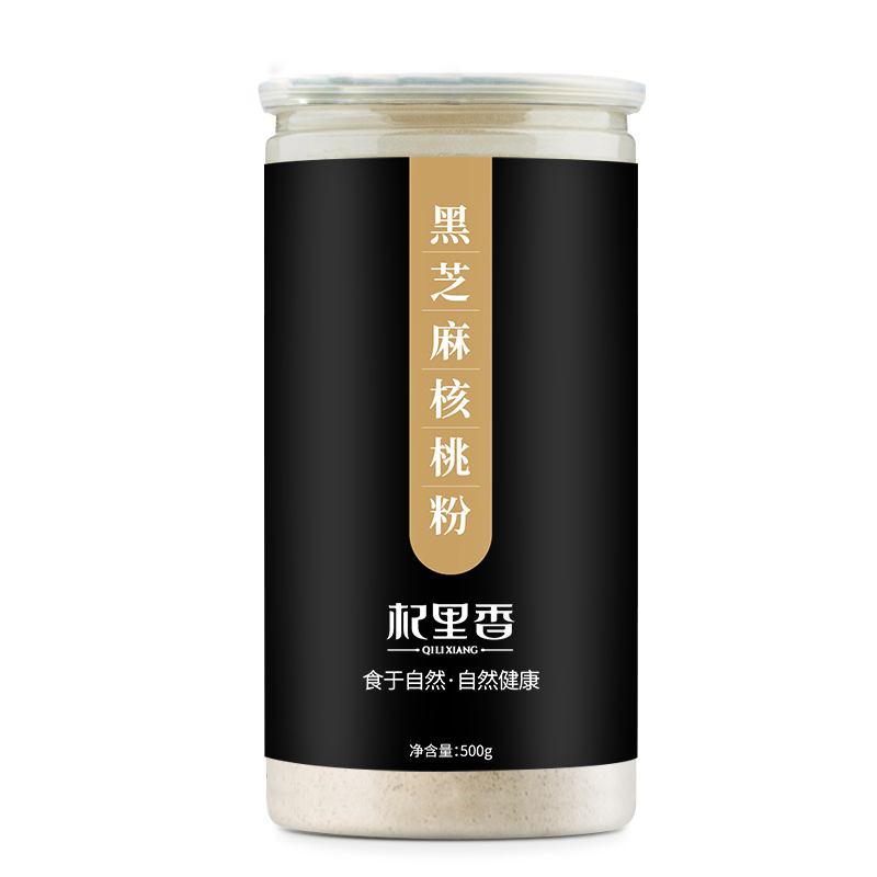 杞里香(QiLiXiang) 黑芝麻核桃粉 五谷养生营养品 冲饮代餐粉500g罐装*1