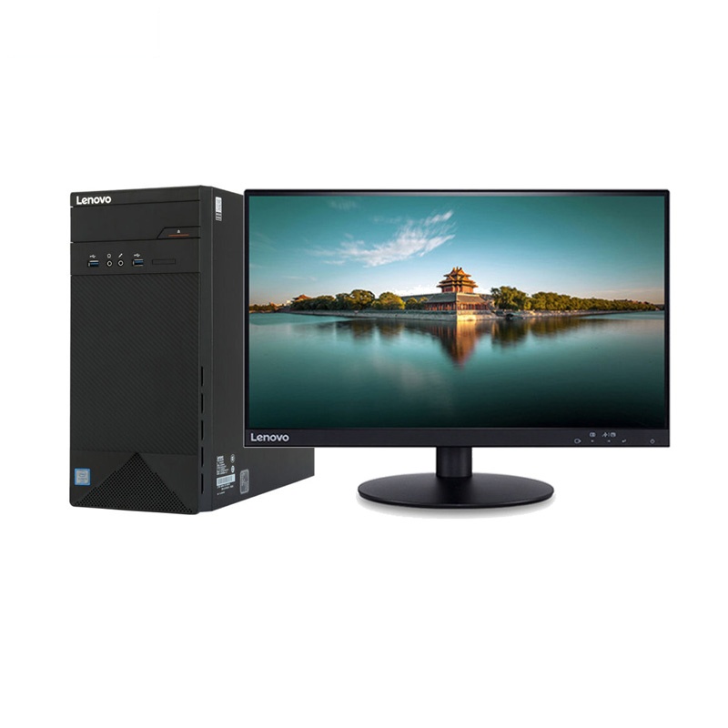 联想(Lenovo)3005 商用家用商务办公台式电脑+21.5英寸双超屏(四核E2-7110 4G 1T WIFI)
