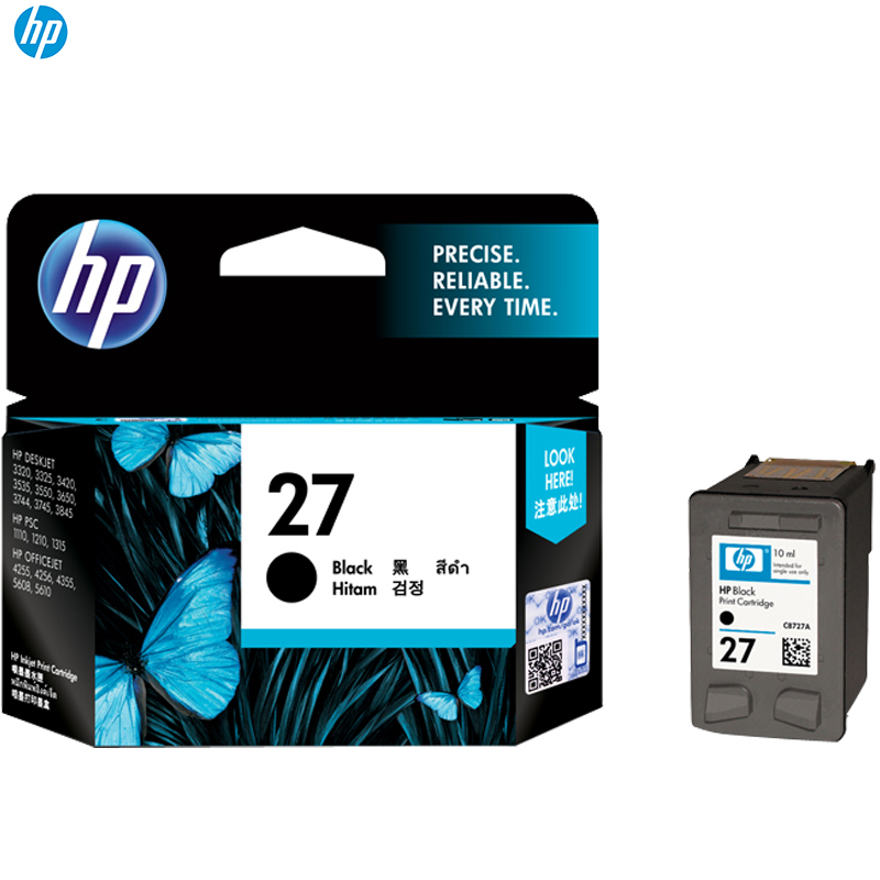 惠普(HP)C8727AA 27 黑色墨盒(适用 HP 5608/5609/5679/3425/7350)