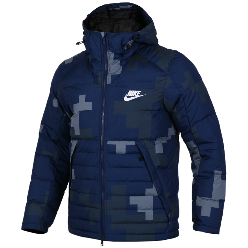 耐克(NIKE)男冬季保暖防风鸭绒衣连帽羽绒服 863790-497