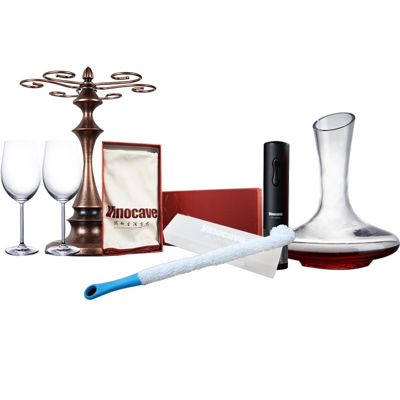 维诺卡夫(Vinocave)VGJLB001公爵版红酒柜大礼包 7件礼盒装 电动开瓶器 酒具套装 七件套