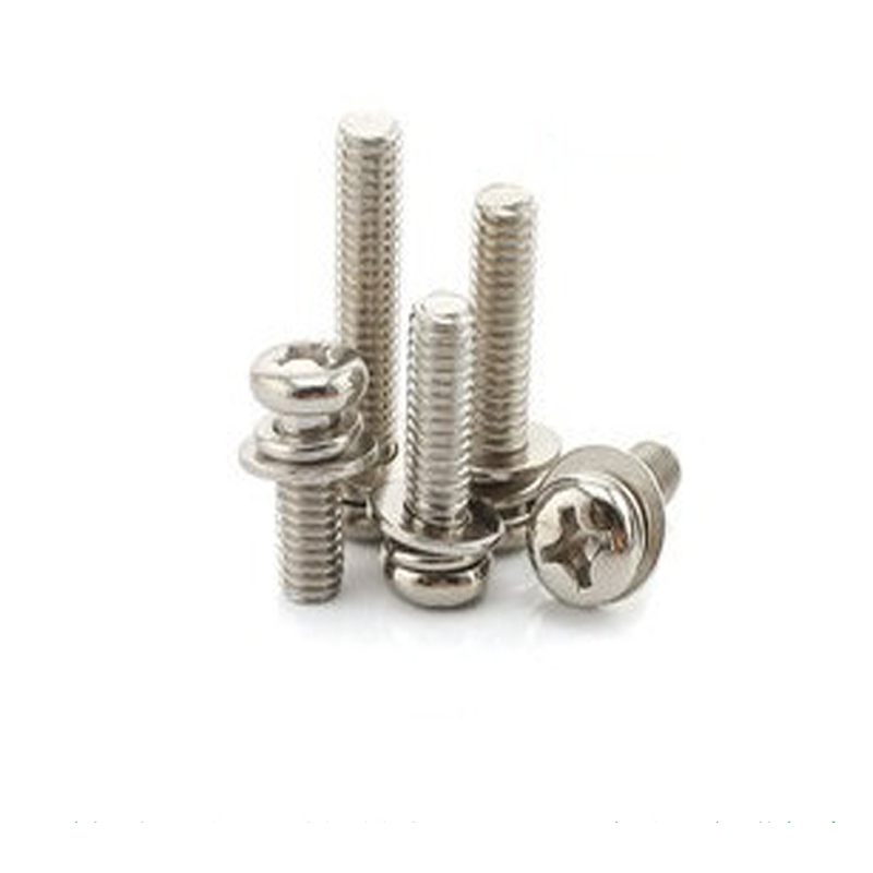 M4系列十字槽盘头螺钉和平垫弹垫组合件三组合M4*6【100个/包】