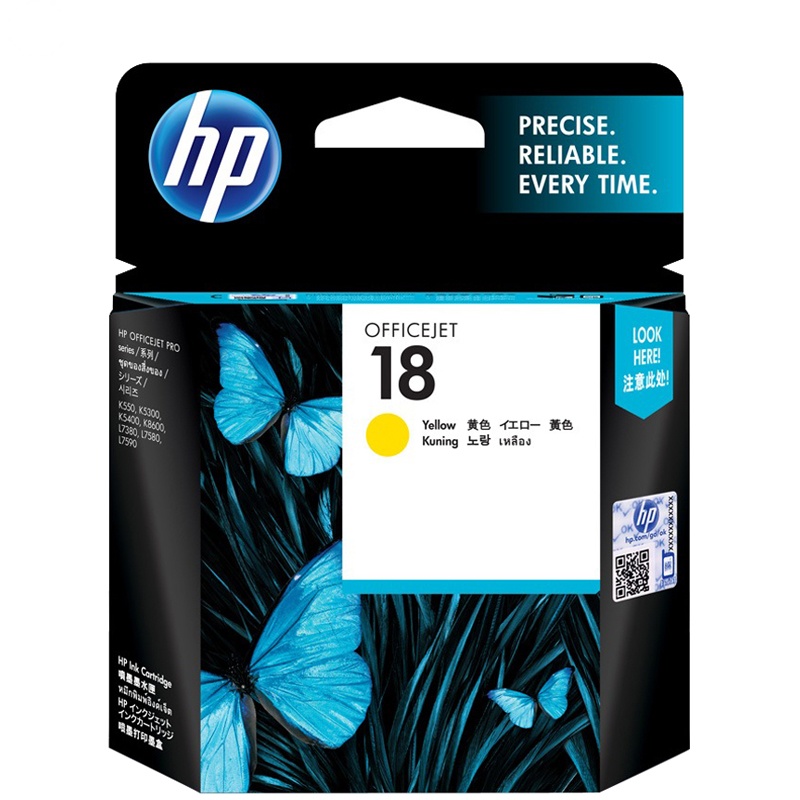 惠普 (HP) C4939A 18 彩色墨盒黄色(墨盒/墨水)(适用L7590/K5300/K5400/K8600)