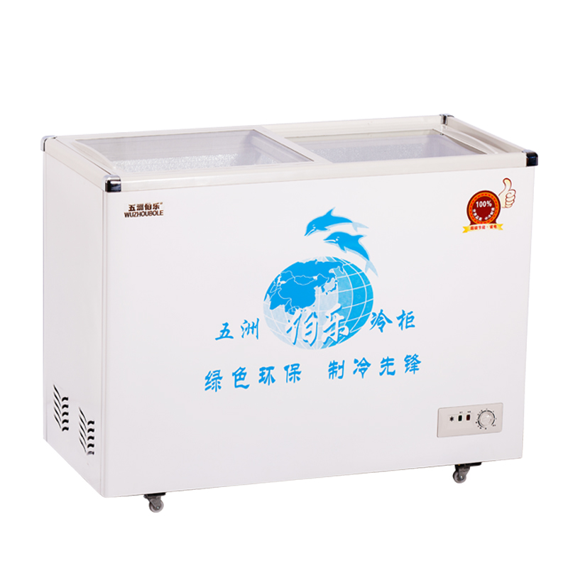 五洲伯乐(WUZHOUBOLE)SRF-208 182升冰柜 卧式冷柜 商用冷藏冷冻双温柜 玻璃门雪糕柜冰淇淋饮料展示柜