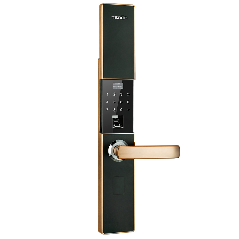 亚太天能(TENON)智能指纹锁 锌合金家用指纹密码锁电子门锁 V5s 红古铜(标准版)