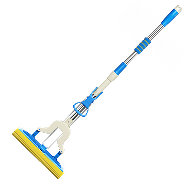 晟旎尚品 家家壹选对折挤水折叠挤压式胶棉拖把 红白色33厘米