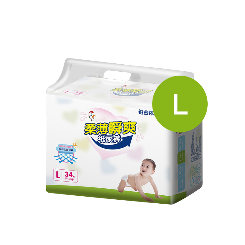 [赠品]飞鹤 绵柔透爽铂金装纸尿裤L34片 9-14千克