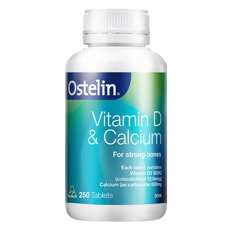 [助力钙吸收]奥斯特林(Ostelin) VD+钙片 专业补钙90年 250片/瓶装 进口钙镁锌