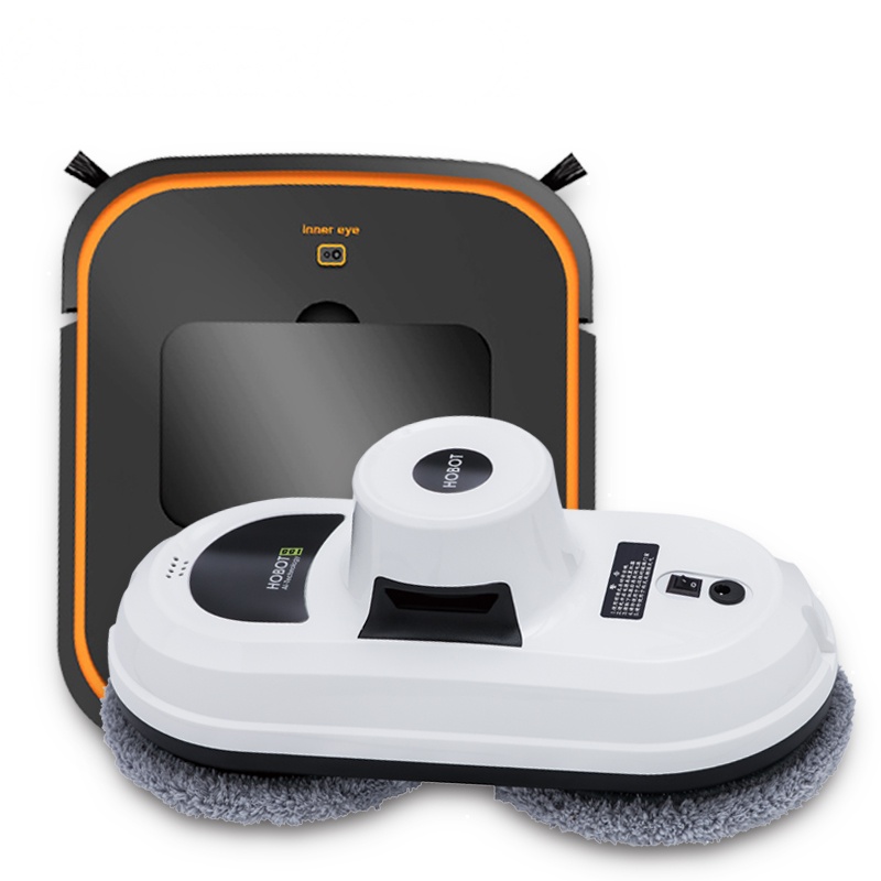 玻妞(HOBOT)擦窗机器人188+超薄扫地机器人206黑橙色组合套餐 2.95CM超薄机身 微电脑驱动 智能调控