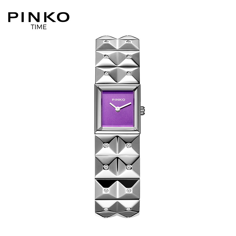 欧美品牌意大利进口Pinko简约时尚石英表女表Cherimola系列淡紫色银钢带