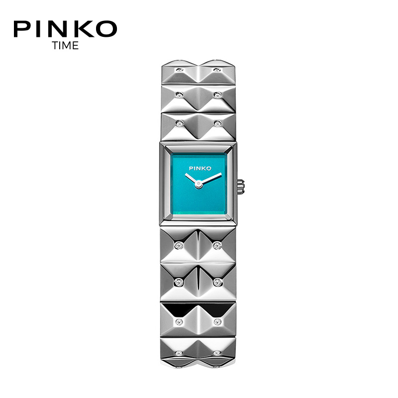 欧美品牌意大利进口Pinko简约时尚石英女表Cherimola系列绿色银钢带