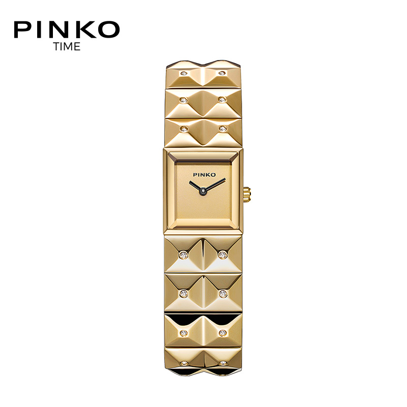意大利进口欧美品牌PINKO简约时尚石英表女士女表Cherimola系列卡金色钢带PK.2322L/03