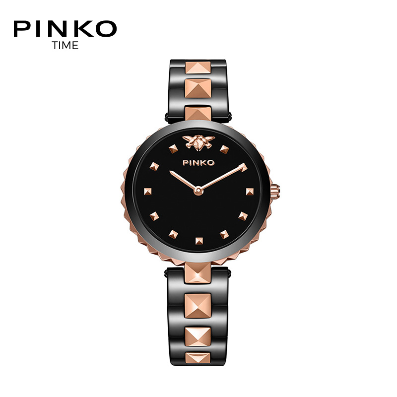 意大利进口PINKO手表欧美品牌女士 简约时尚石英表女Licis1系列黑陶瓷带PK.2321L/08S