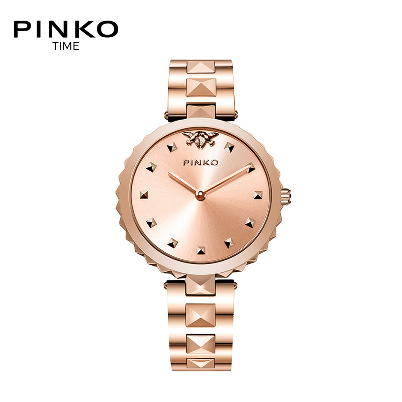 意大利进口PINKO手表 欧美品牌女士简约时尚石英表女Licis系列玫瑰金钢带