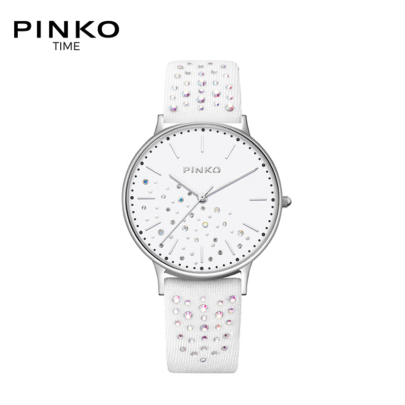 意大利进口PINKO手表 欧美品牌女士Nespolo系列简约时尚石英表女白色超薄
