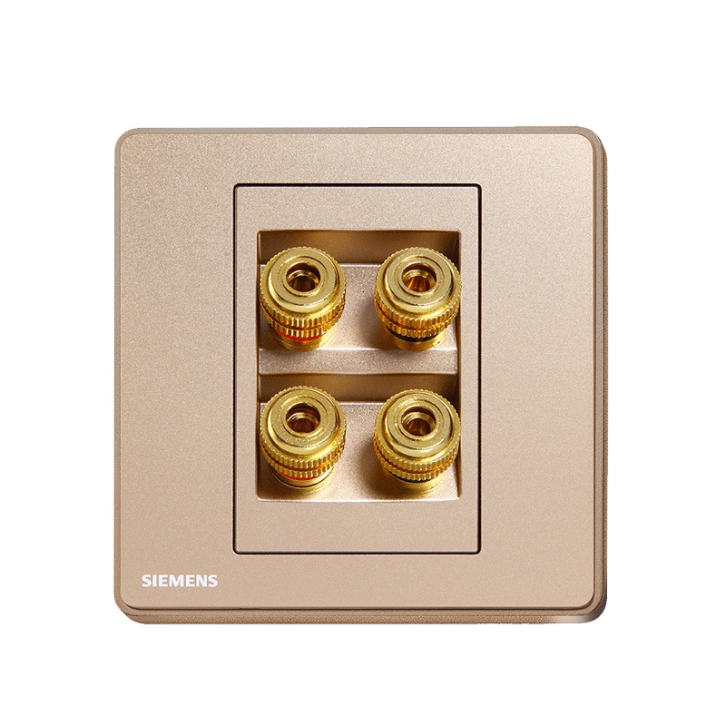 西门子(SIEMENS)开关插座 睿致玫瑰金系列四位音响插座5UH81823NC04