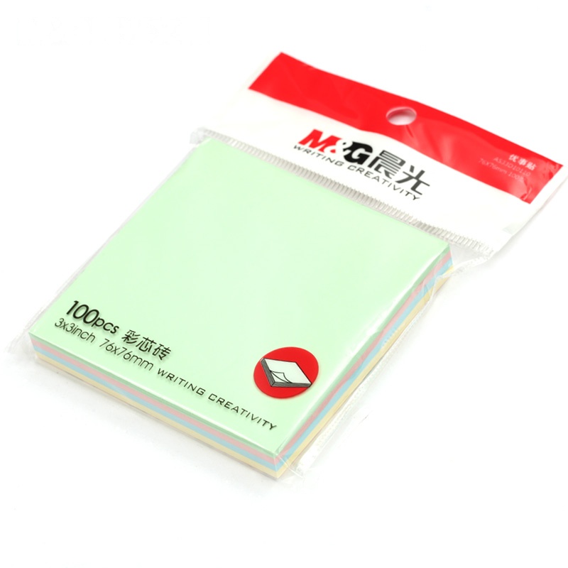 晨光便利贴YS-10 多彩便条纸3*3 便签本 留言贴 便利贴 N次贴76*76mm 20包起