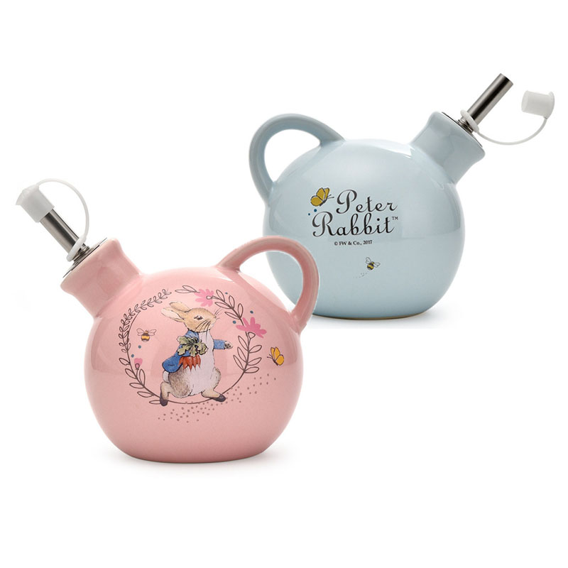 英国比得兔(Peter Rabbit)陶瓷瓶油壶2个装防漏大号家用酱油罐调料瓶醋壶厨房用品 油瓶2个装