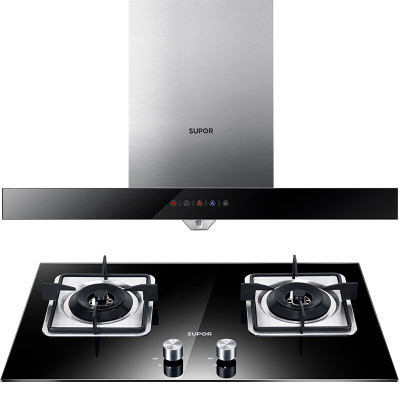 苏泊尔(SUPOR) U615S+QB506抽吸油烟机 智旋干洗燃气灶套餐家用顶吸式烟灶套装(液化气)