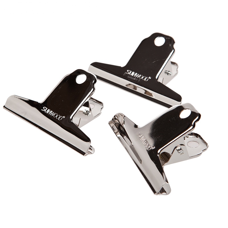 三木(SUNWOOD)102mm(4”)3只装 山形铁票夹 2068 (袋)