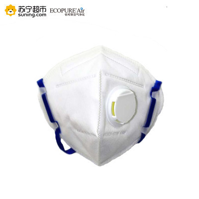 美国怡口怡可飘(ecopure) 20个装 舒肤型防颗粒物PM2.5头戴耳挂两用型带呼吸阀口罩