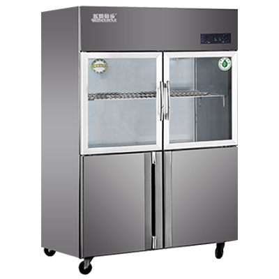 五洲伯乐(WUZHOUBOLE)CF-1200 870升厨房冰箱 四门上玻璃冷藏下冷冻柜 双温厨房柜点菜柜 商用立式冷柜