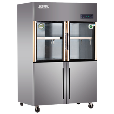 五洲伯乐(WUZHOUBOLE)CF-1200 870升厨房冰箱 四门上玻璃冷藏下冷冻柜 商用立式冷柜 双温厨房柜点菜柜