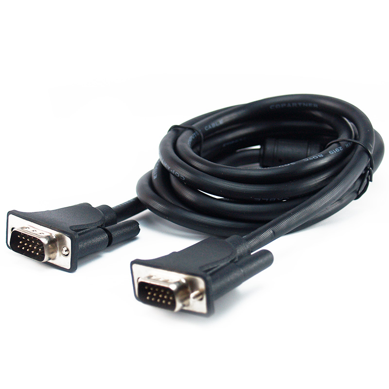 包尔星克PowerSync/高清VGA线连接线视频线公对公多种长度带磁环3米