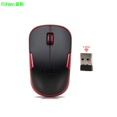 富勒(Fuhlen)M65 USB光电男女生电脑办公笔记本迷你鼠标 黑色红边