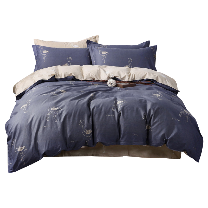 南极人(NanJiren)家纺 全棉纯棉磨毛四件套被套床单1.8m床品套件床上用品冬季加厚