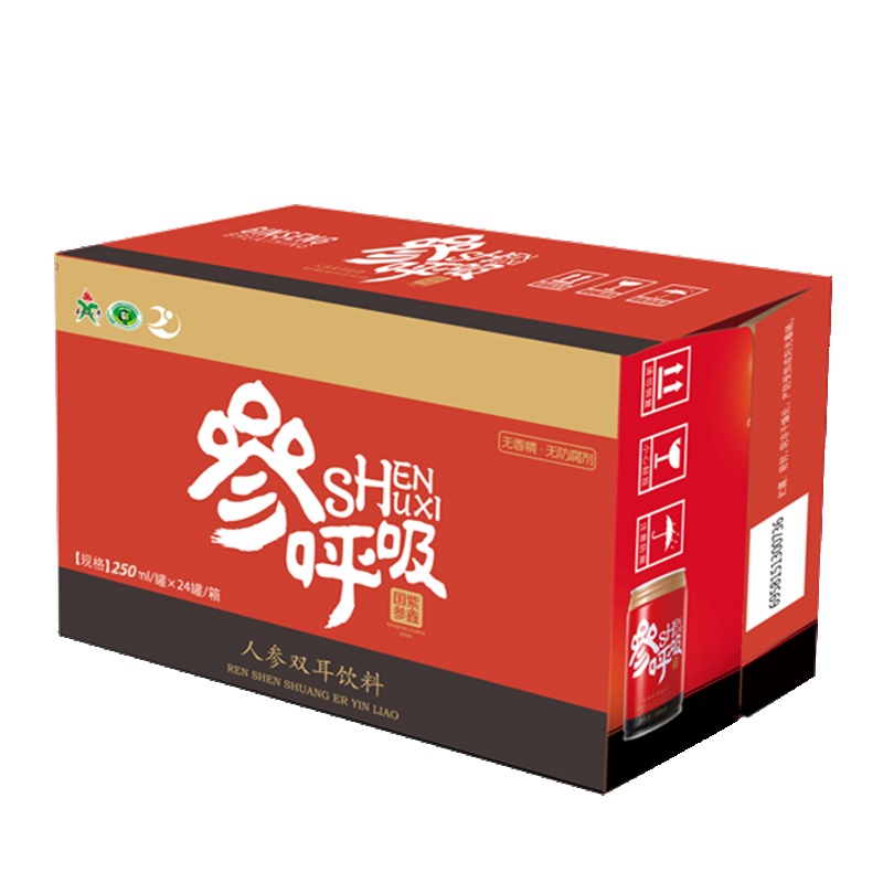 紫鑫 参呼吸 人参双耳天然饮料6000ml(250ml*24罐 每罐含人参0.2克)