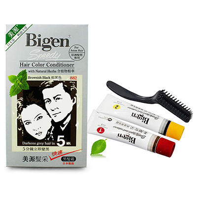 Bigen 美源发采 快速黑发染发霜882 温和自然 植物精华 80g 棕黑色