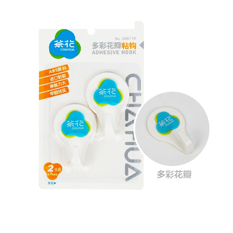 茶花 多彩花瓣 粘钩(1*2) 颜色随机 29671K(包)