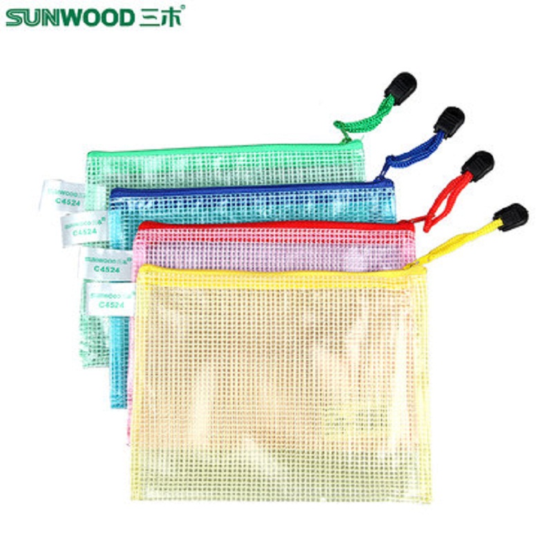 三木(SUNWOOD) 颜色随机 A6 PVC 网格拉链袋 C4524 (个)